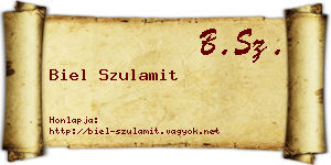 Biel Szulamit névjegykártya